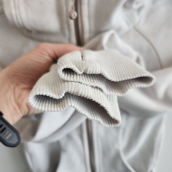 Lululemon Scuba Hoodie Cotton Fleece Heathered White Hooded Sweatshirt Sz 2 - Picture 6 of 15